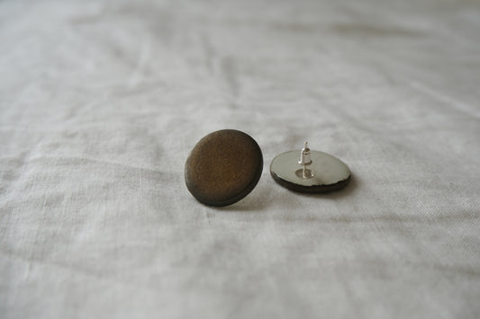 Ora Porcelain Round Earrings In Bronze